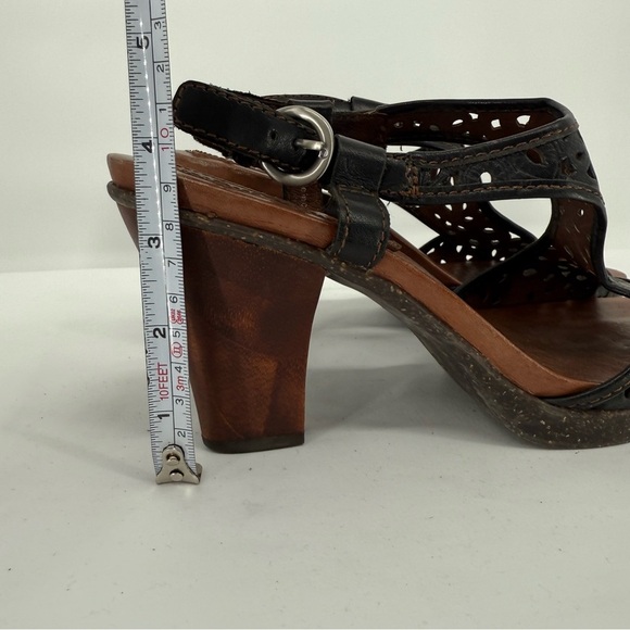 Naya Alpine Black Leather Buckle Slip On Block Heel Sandals Shoes Women's 8.5 M - Picture 10 of 12